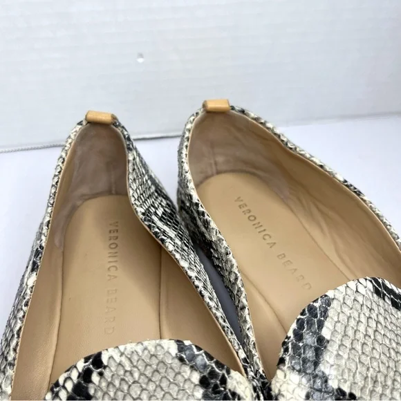 Veronica Beard Jaide Snake Print Moccasin Loafer Size 8M Slip on Flats Exotic - Picture 9 of 13